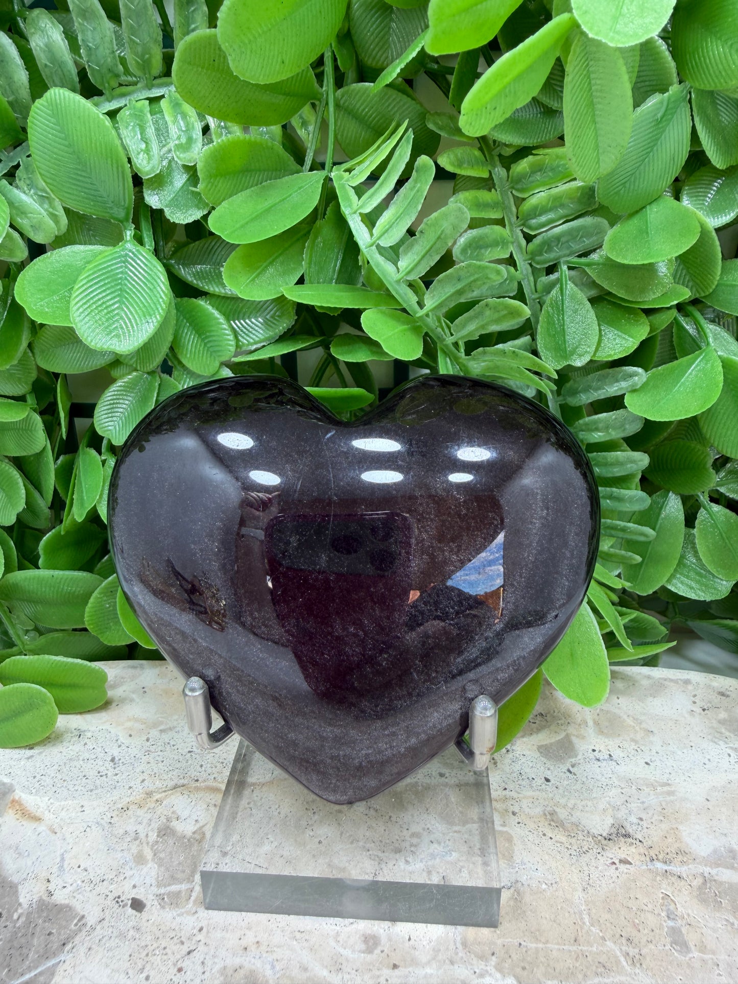 Silver Shein Obsidian Heart 180g
