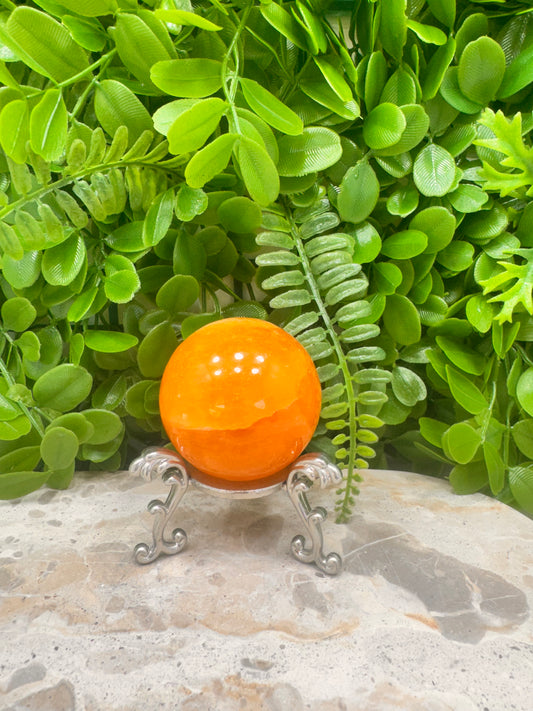 Crystalized Orange Calcite Sphere 242g