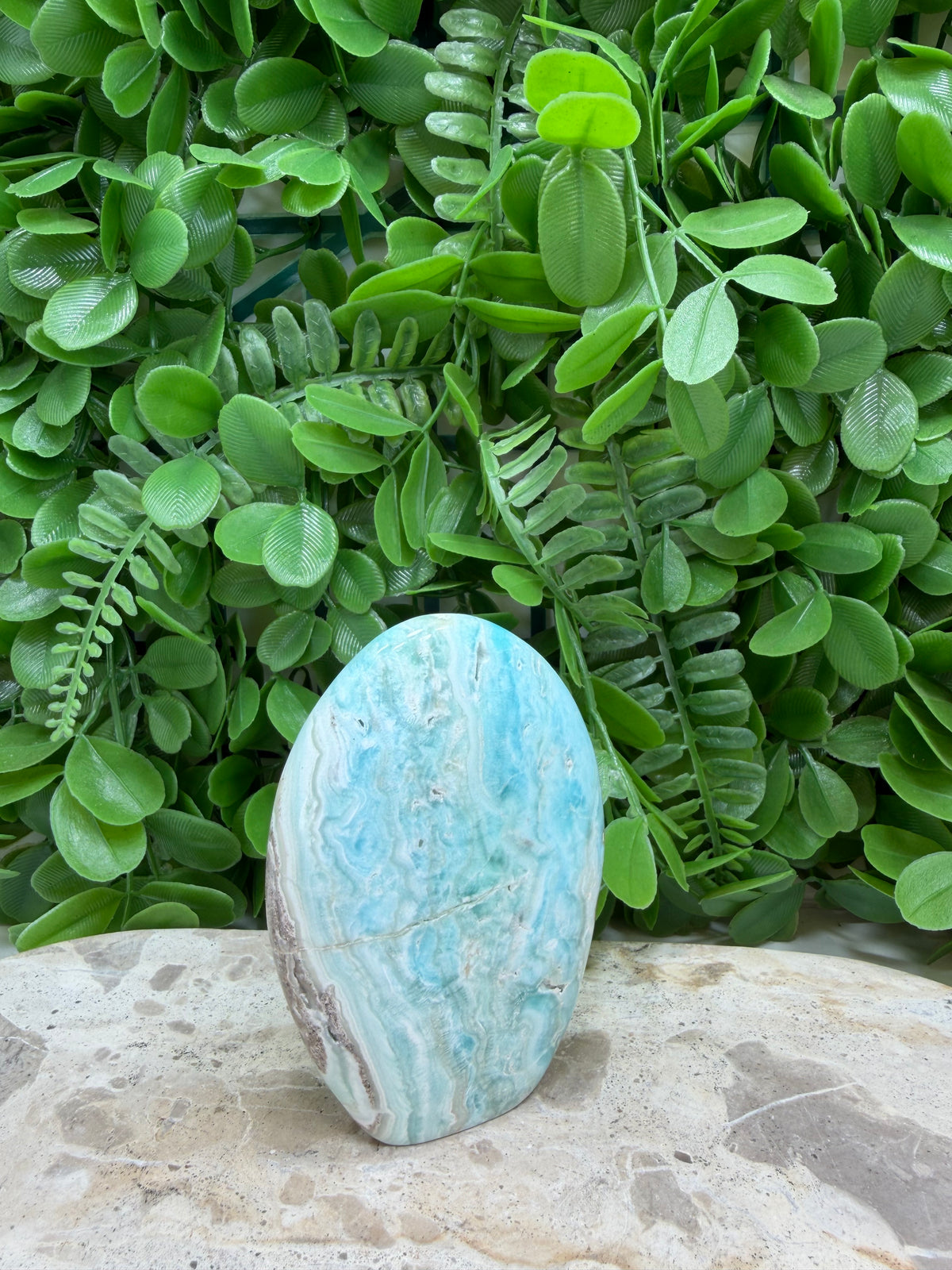 Standing Blue Aragonite Freeform 244g