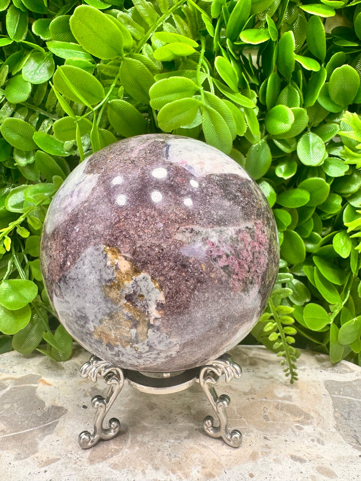 Lepidolite Unicorn Sphere 1334g