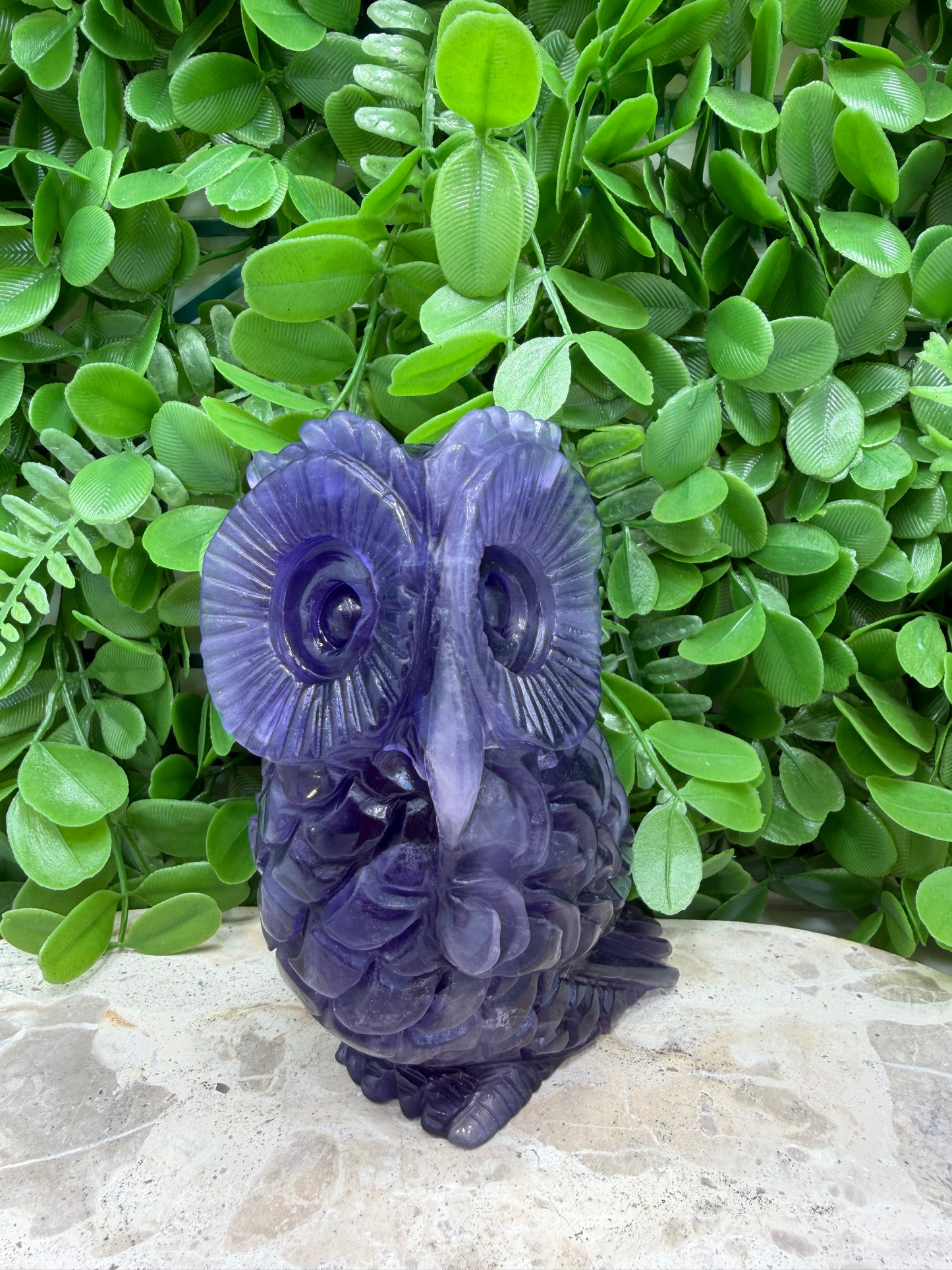 Purple Fluorite Owl 1054g
