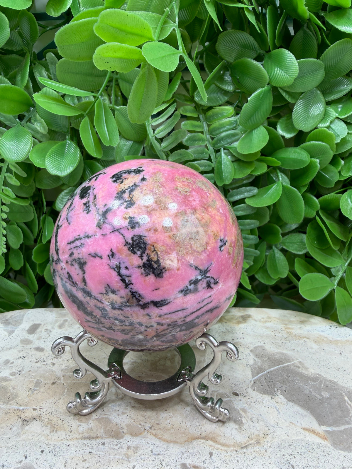 Rhodonite Sphere | Love • Compassion • Emotional Healing