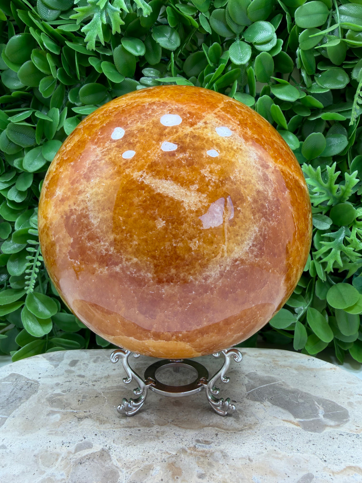 Crystallised Orange Calcite Sphere 4340g | Energy • Joy • Creativity