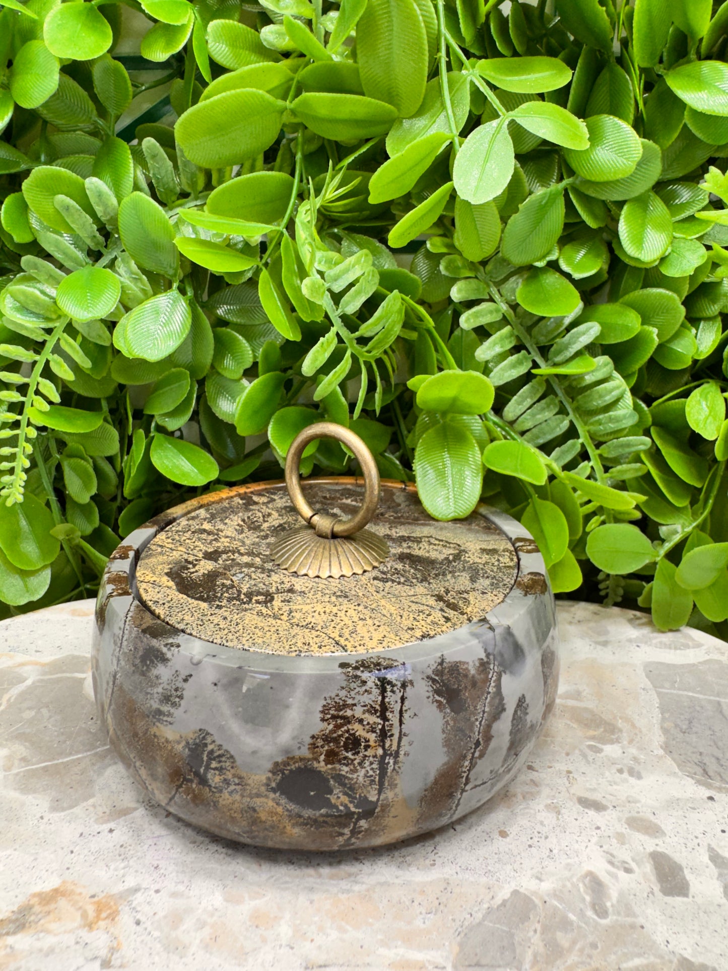 Picture Jasper Bowl with Lid 656G
