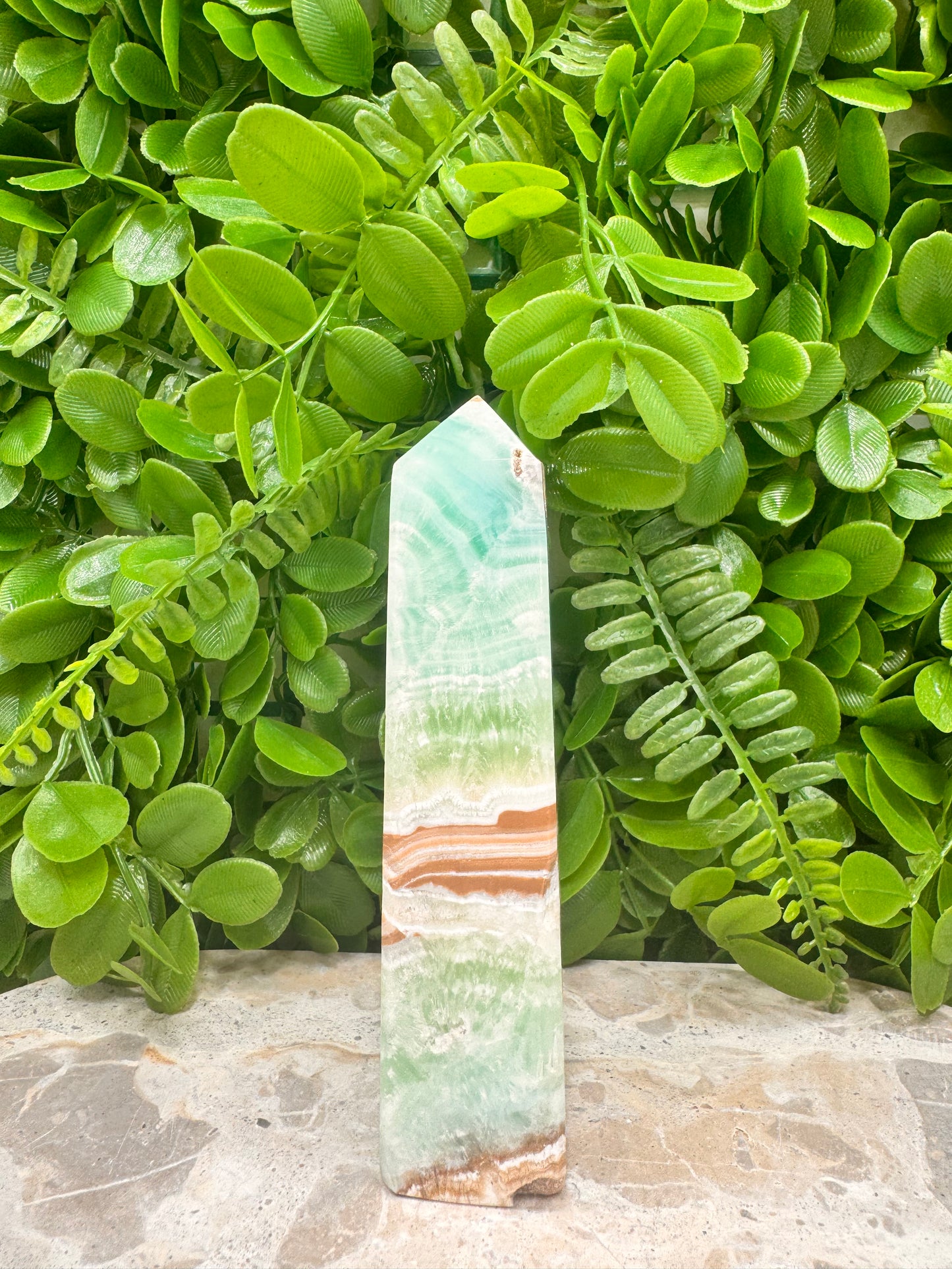 Blue Caribbean Calcite Tower 338g