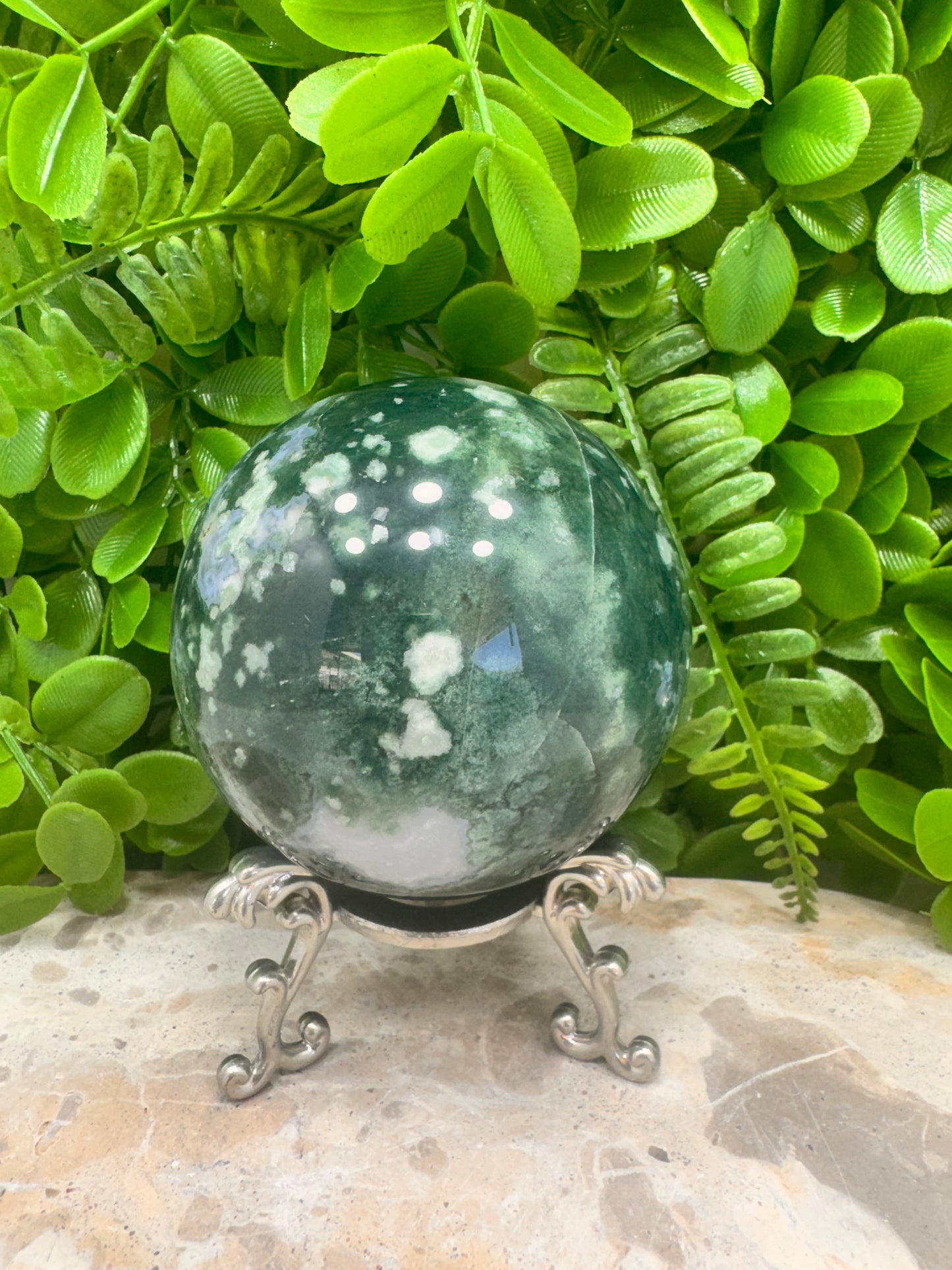 Moss Agate Sphere 672g