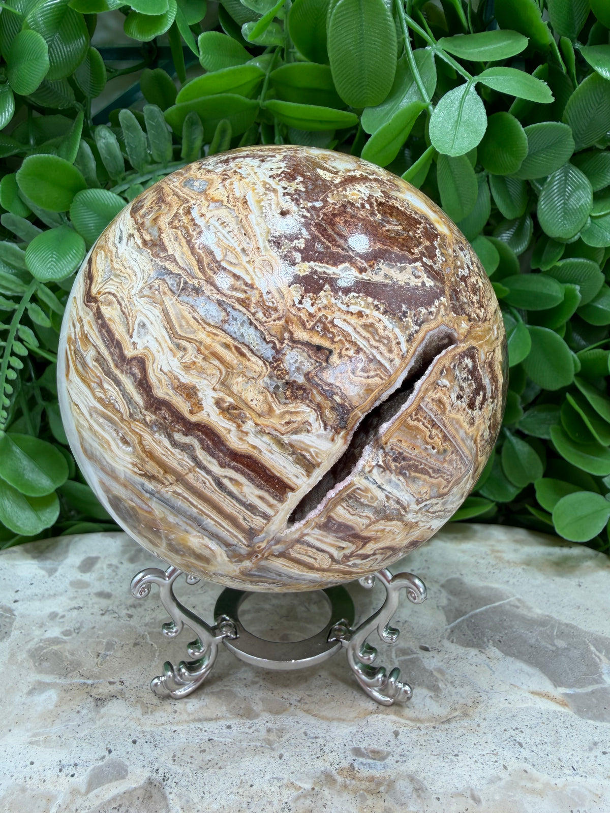 Pink Mangano / Pakistan Bumble Bee Jasper Sphere 1476g