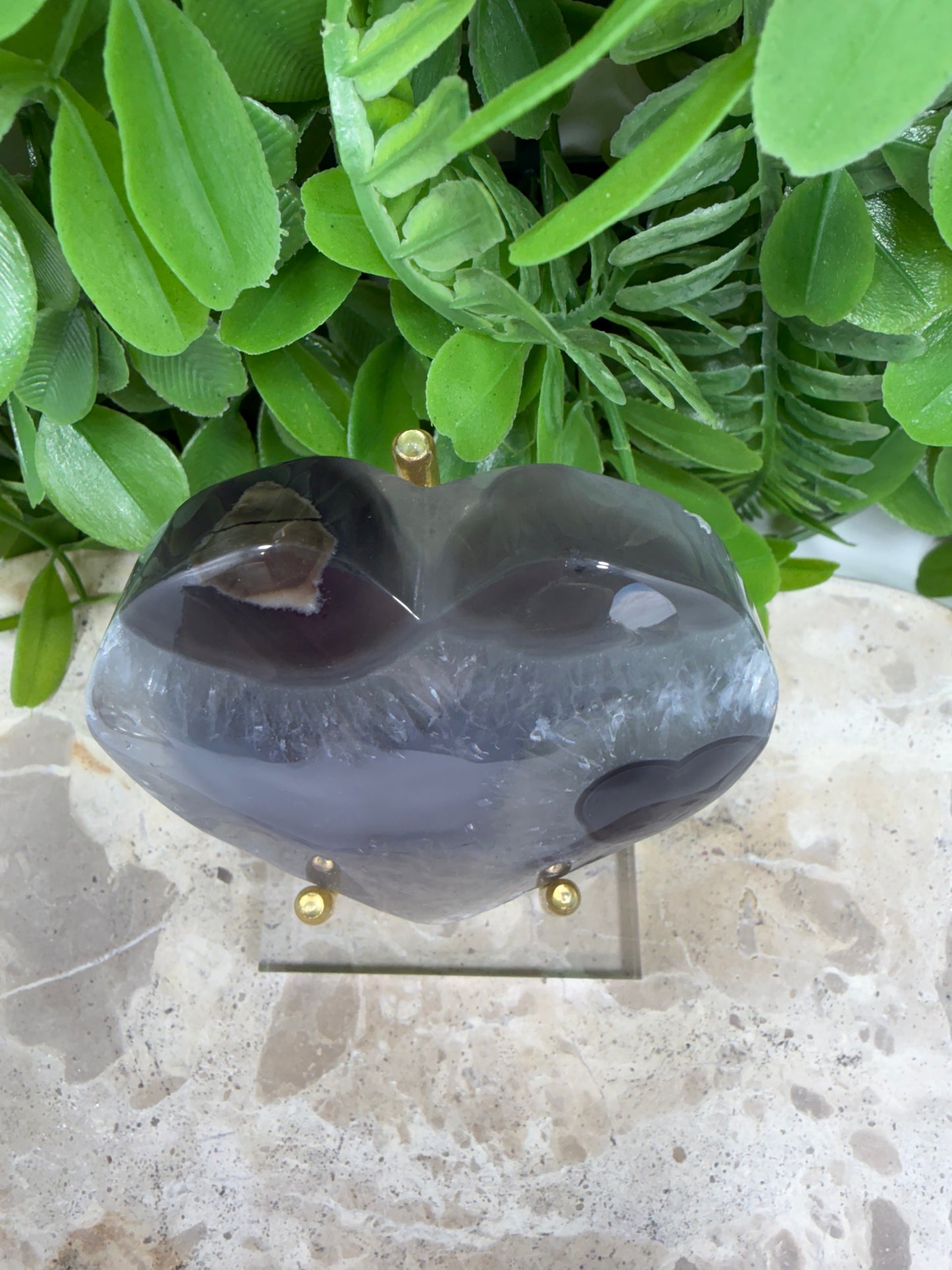 Volcanic Agate Heart 168g