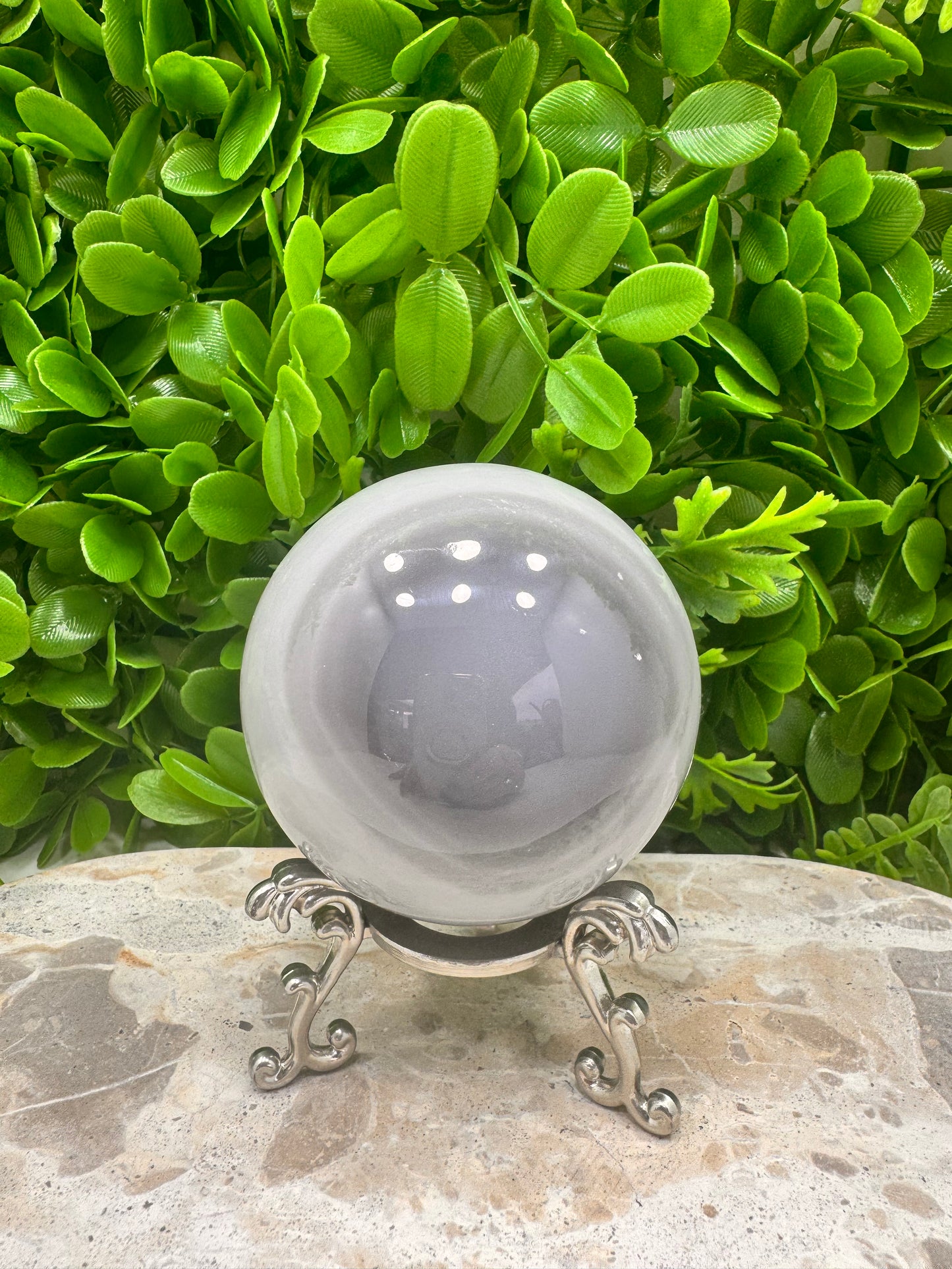 Black and White Banded Onyx Sphere 602g