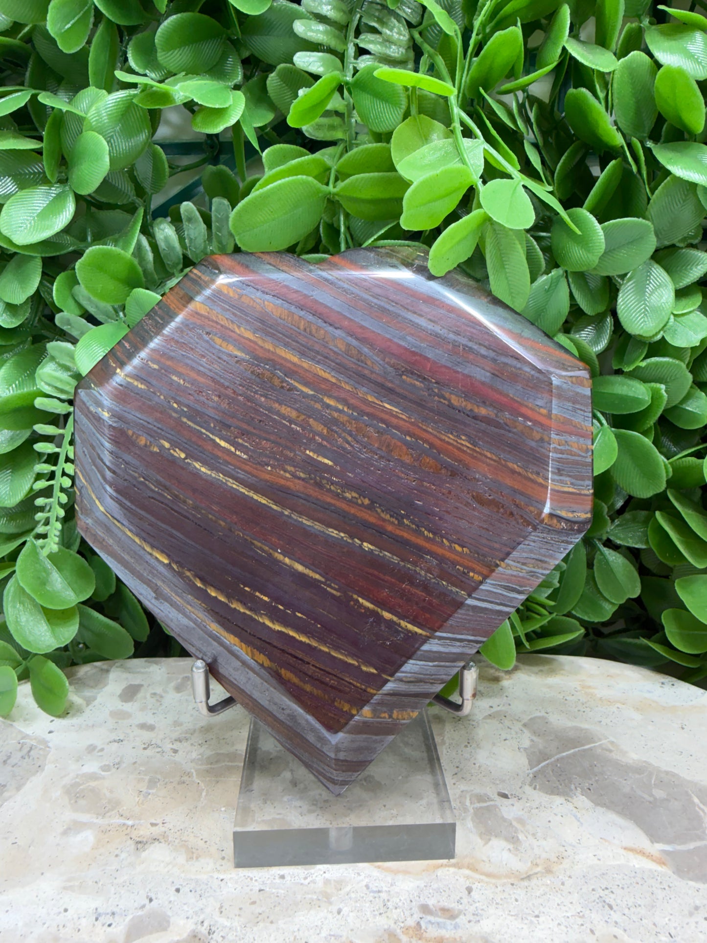Tiger Ore/ Tiger Iron Faceted Heart 886g