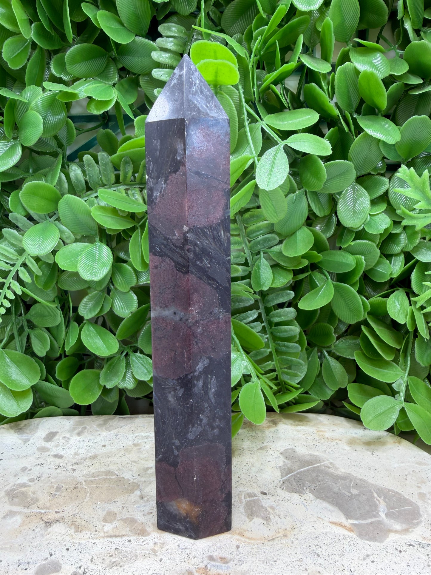 Garnet With Arfvedsonite Tower 448g