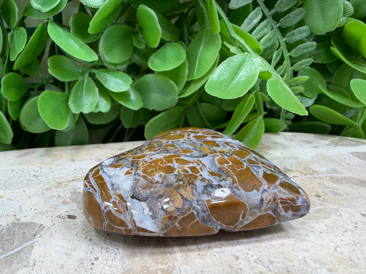 Brecciated Drusy Agate Heart | Strength • Grounding • Stability