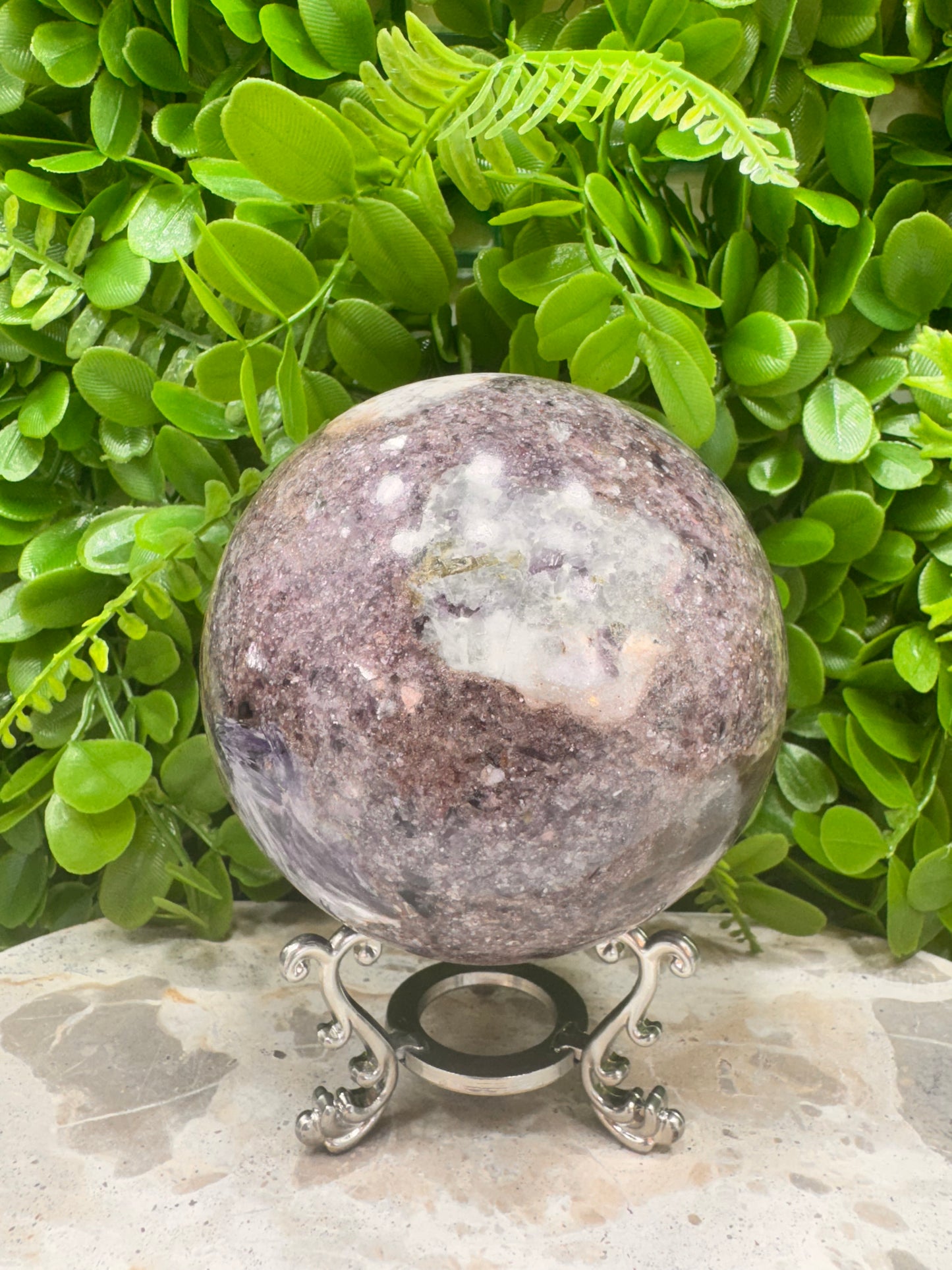 Lepidolite Unicorn Sphere 1294g