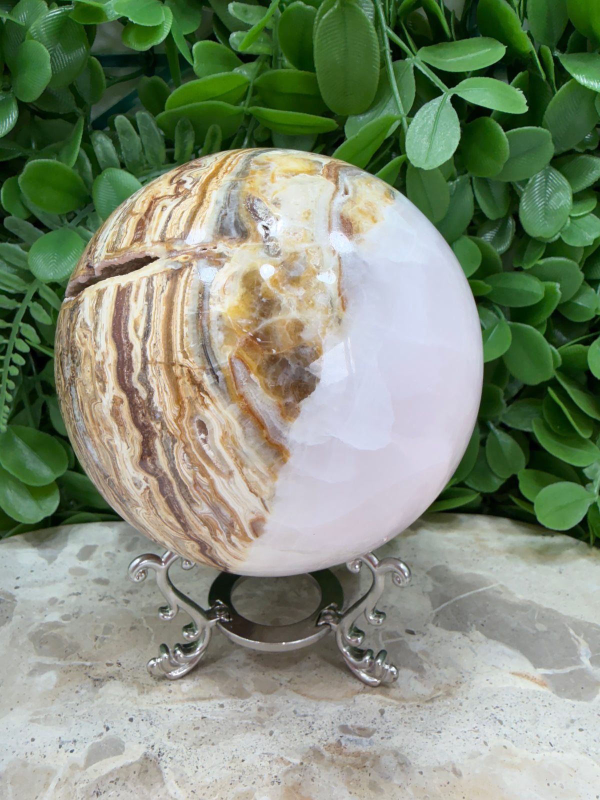 Pink Mangano / Pakistan Bumble Bee Jasper Sphere 1476g