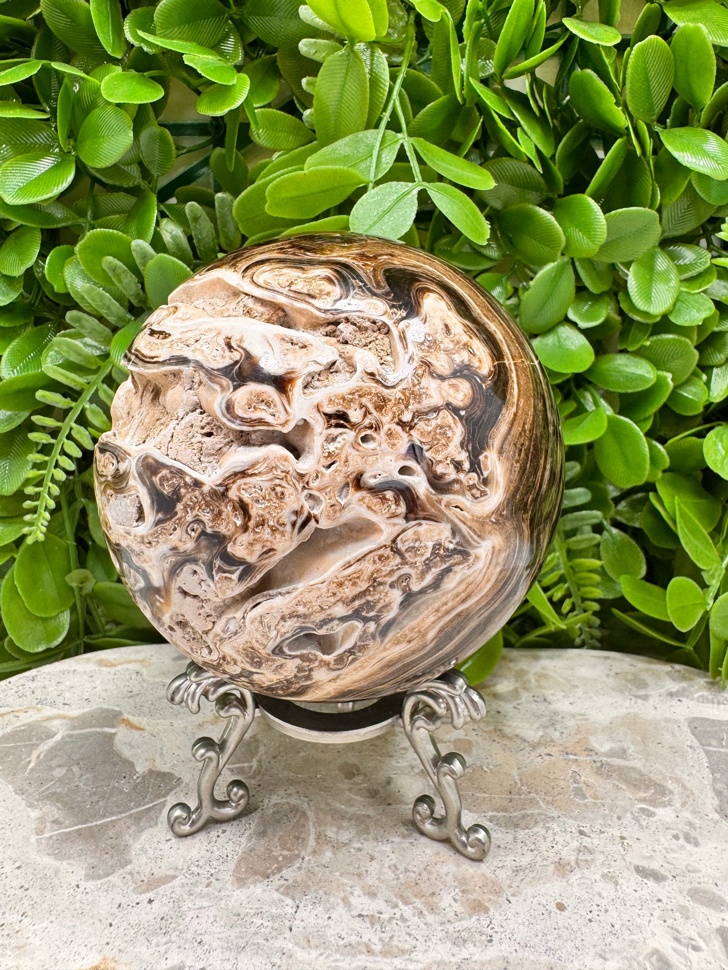 Chocolate Calcite Sphere 1320g