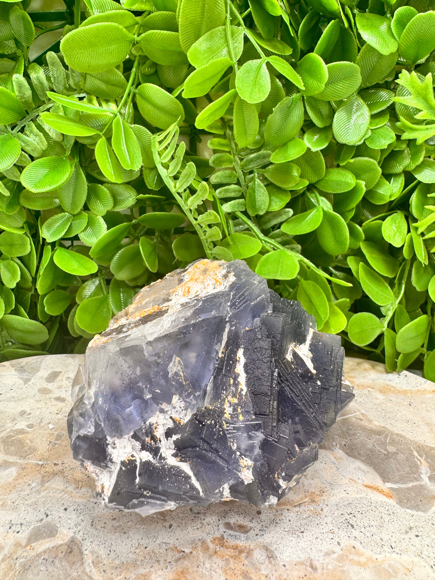 Blue Cubed Fluorite Specimen 1016g
