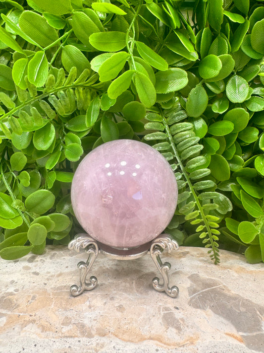 Lavender Rose Quartz Sphere 472g