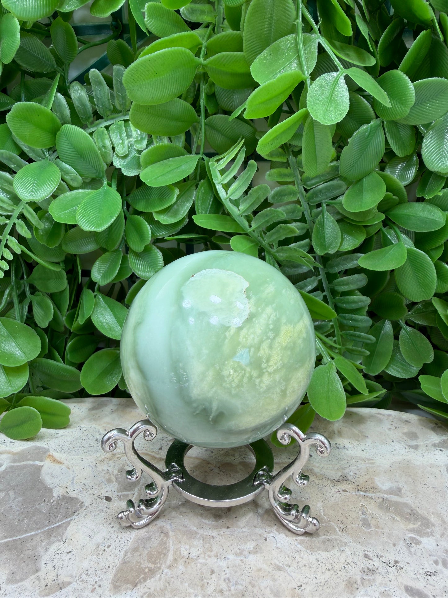 Flower Jade Sphere 344g