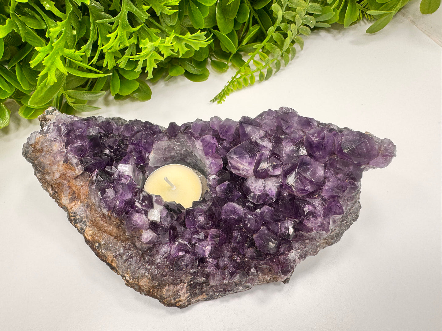 Amethyst Tealight Holder 1234g