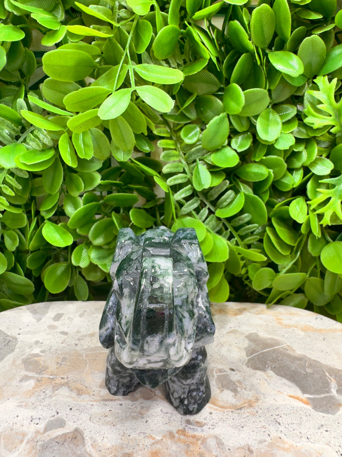 Moss Agate Elephant 532g