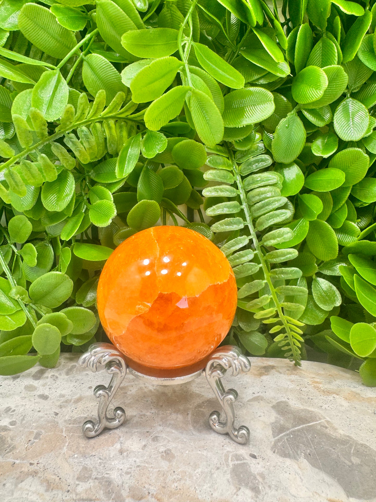 Crystalized Orange Calcite Sphere 306g