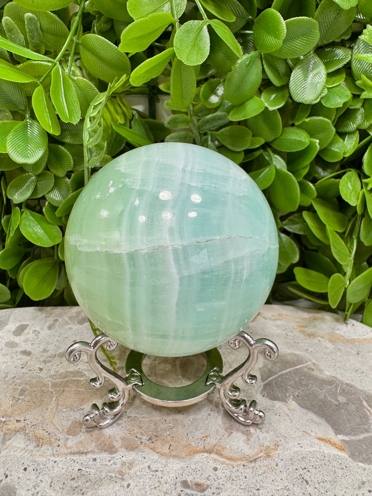 Pistachio Calcite Sphere 2066g