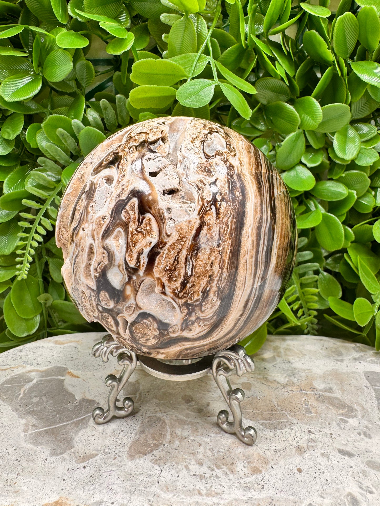 Chocolate Calcite Sphere 1320g
