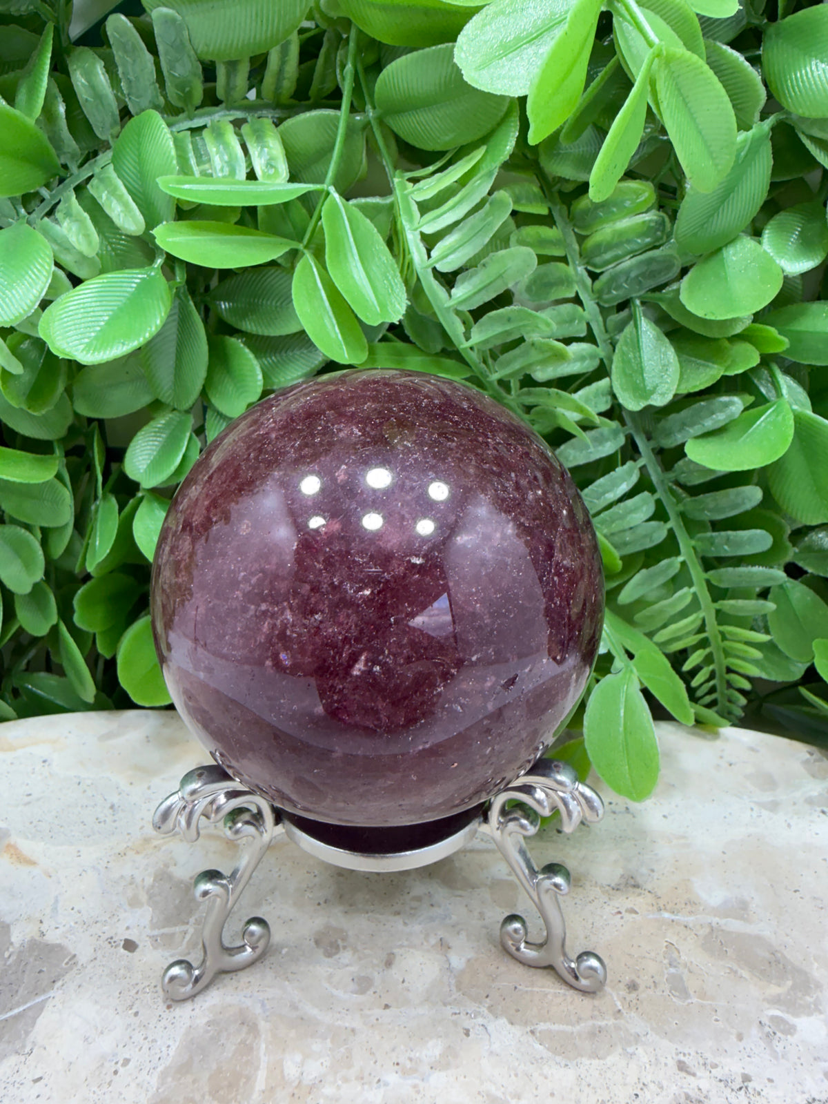 Strawberry Quartz Sphere | Love • Happiness • Compassion