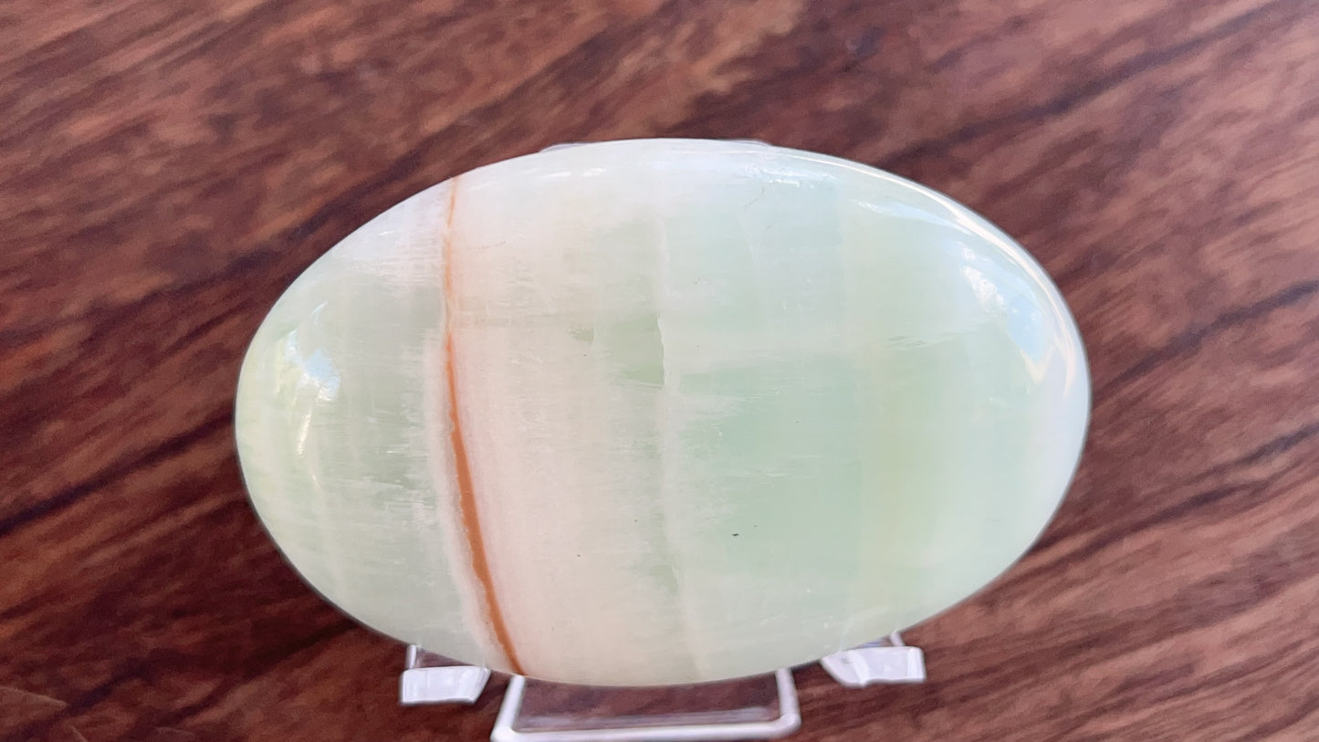 Pistachio Calcite Palm Stone 122g