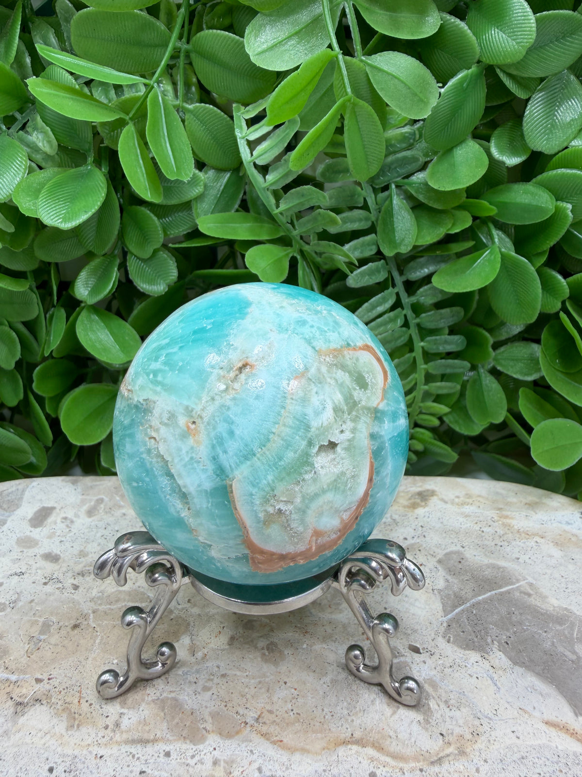 Blue Smithsonite Sphere | Calm • Compassion • Emotional Healing