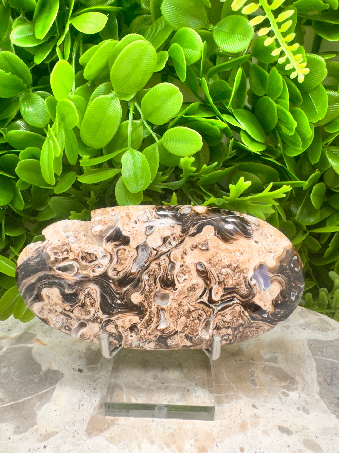 Chocolate Calcite Palm Stone  260g