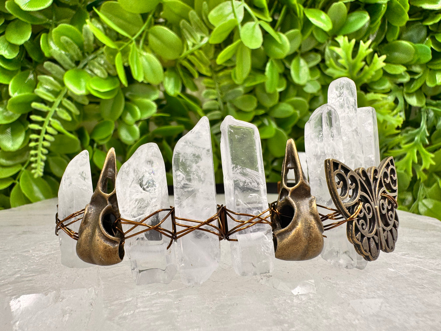 Clear Quartz Butterfly Raven Tiara 100g