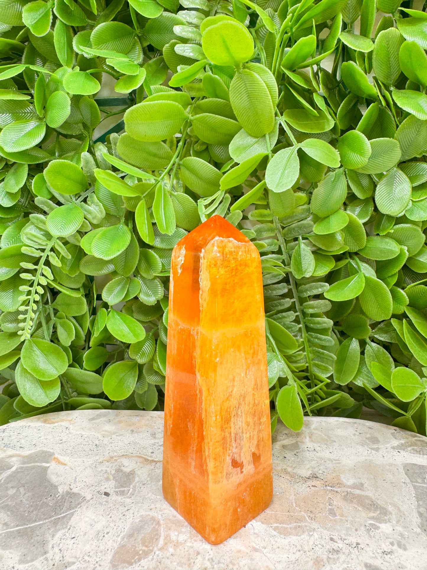 Crystalised Orange Calcite Point 236g