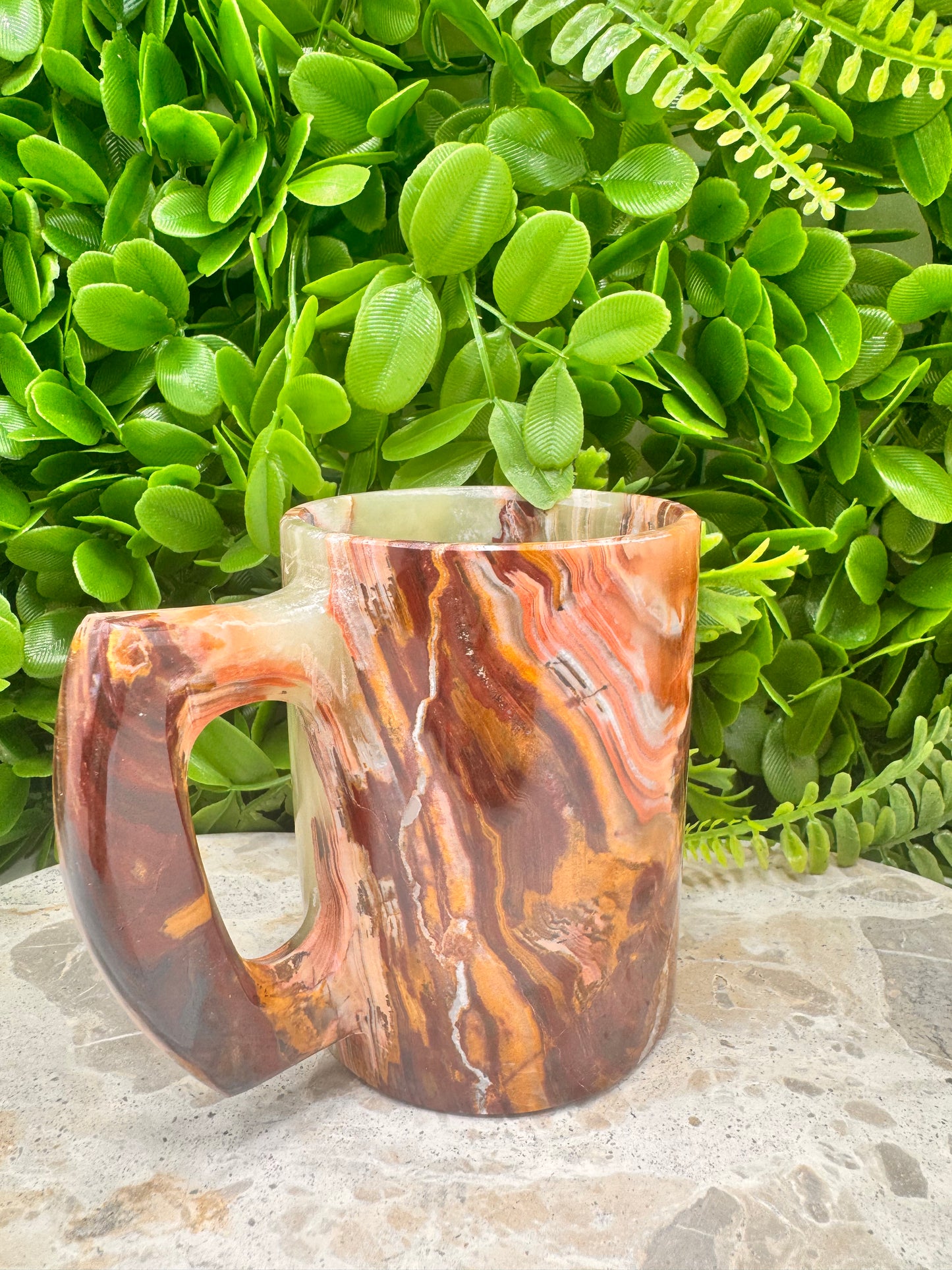Green Banded Onyx Mug 440g