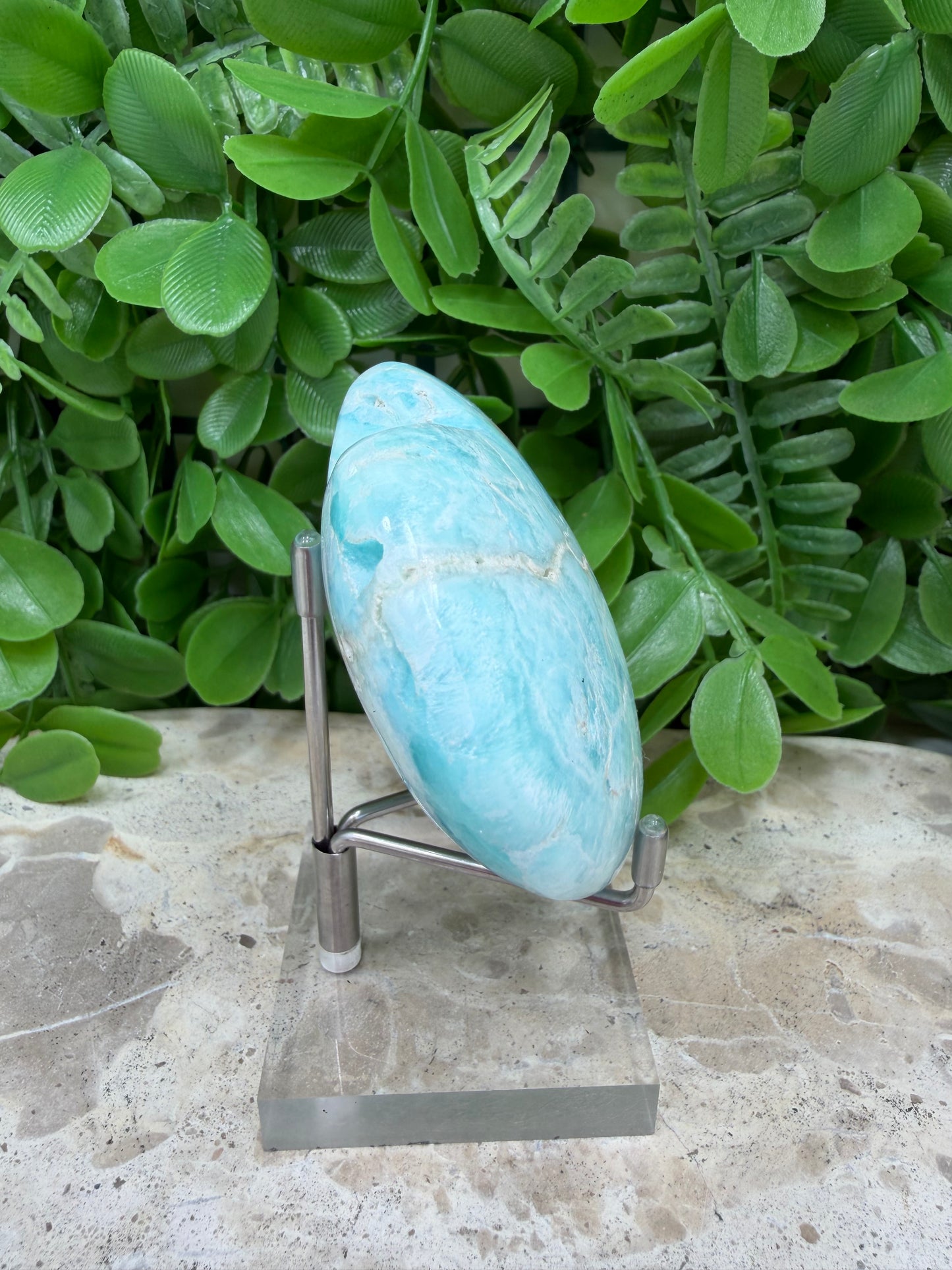 Blue Aragonite Heart 216g