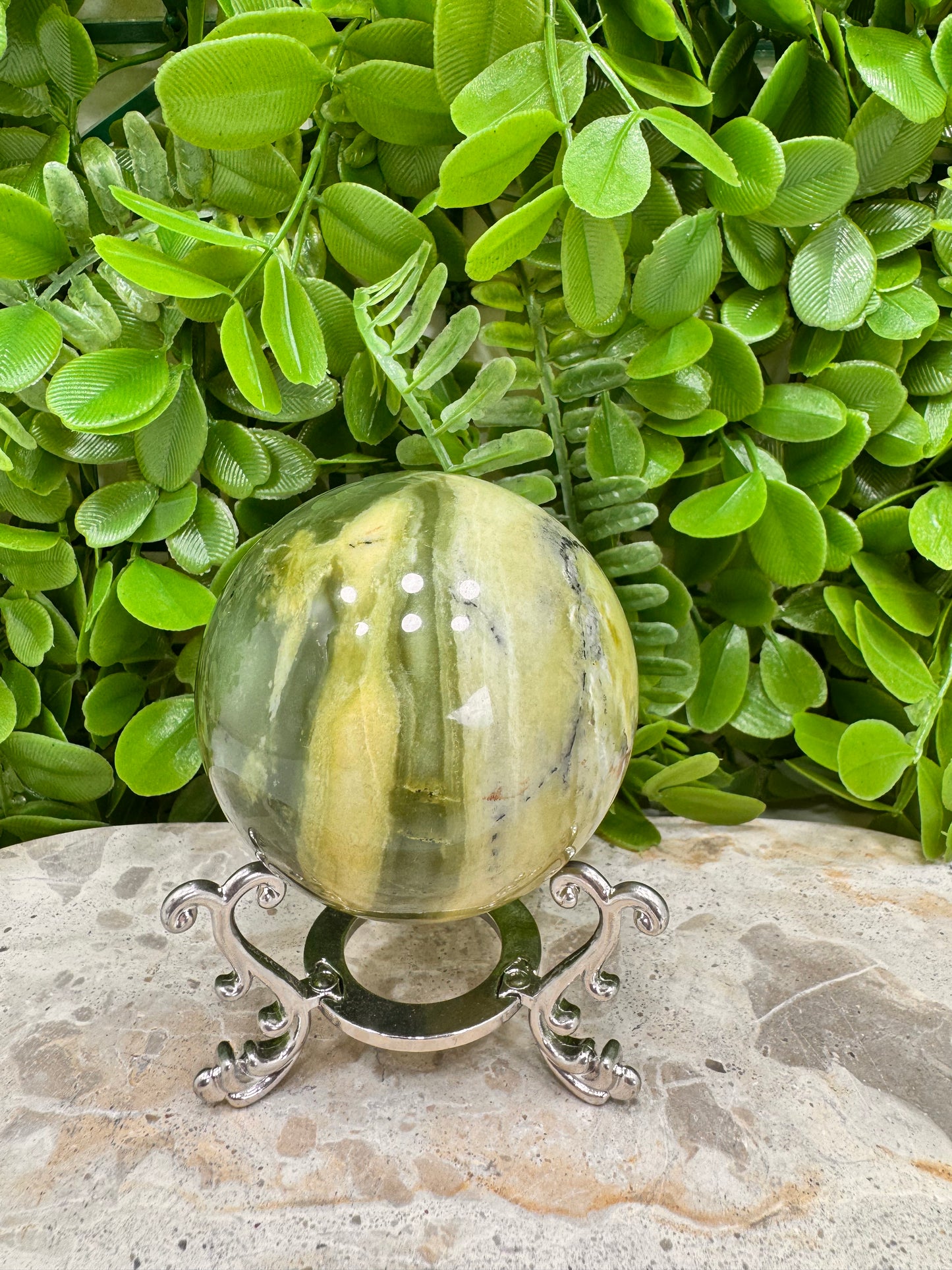 Flower Jade Sphere 388g