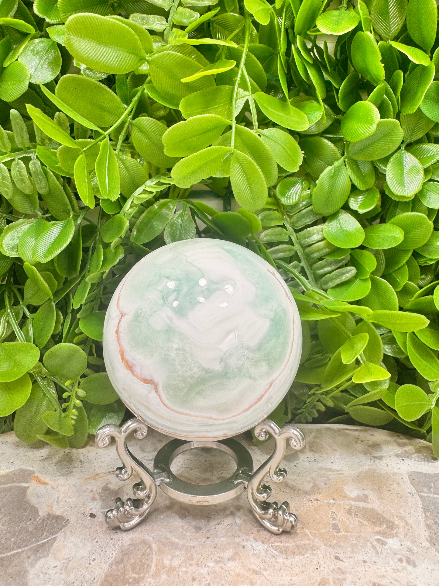 Pistachio Calcite Sphere 566g