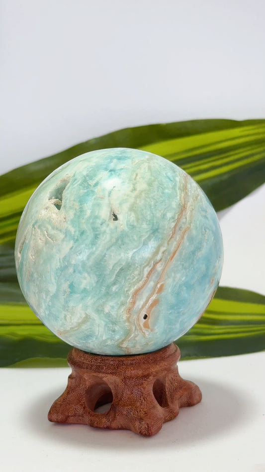 Blue Aragonite Sphere 476g