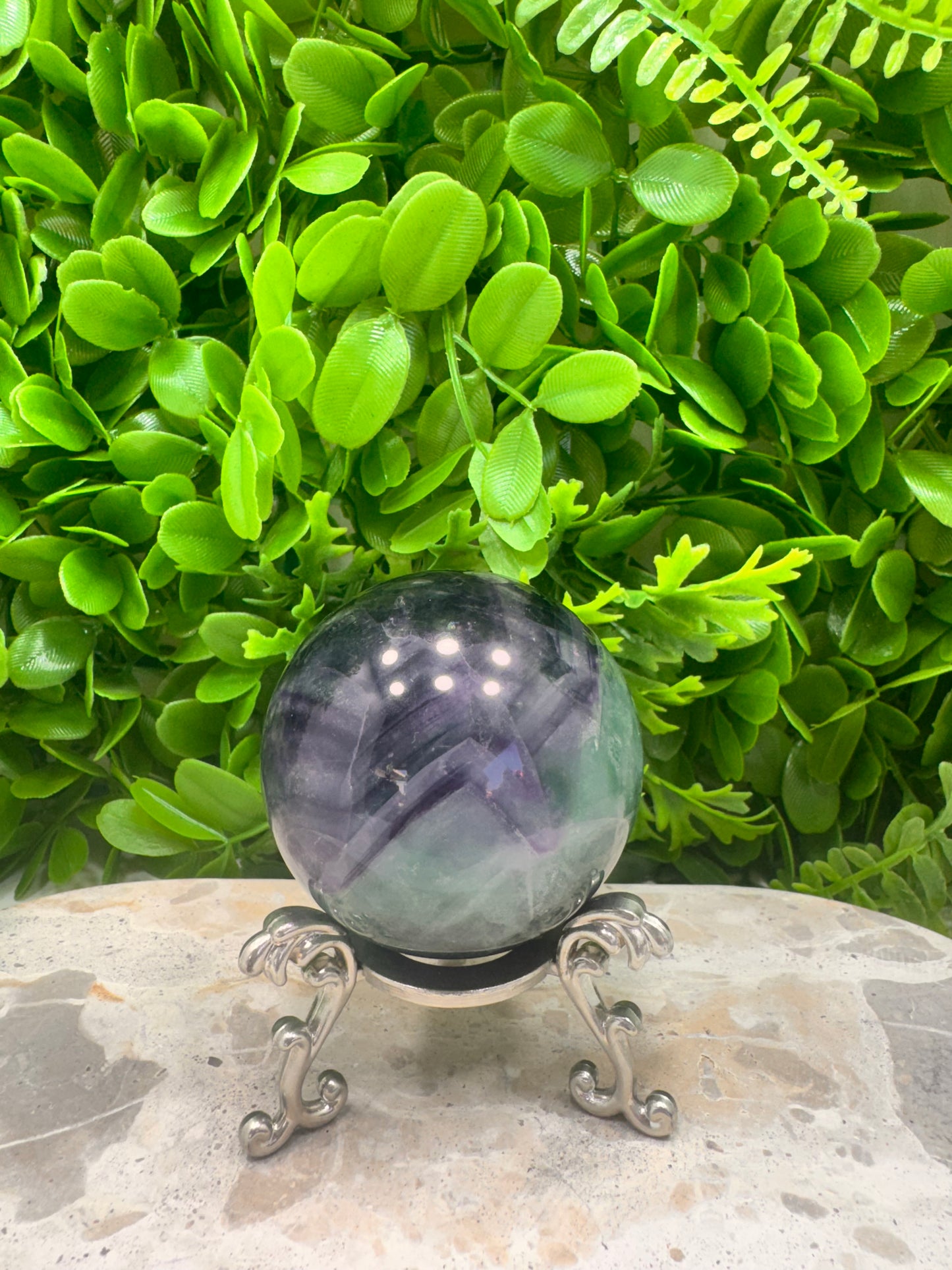 Purple and Blue Fluorite Sphere 442g