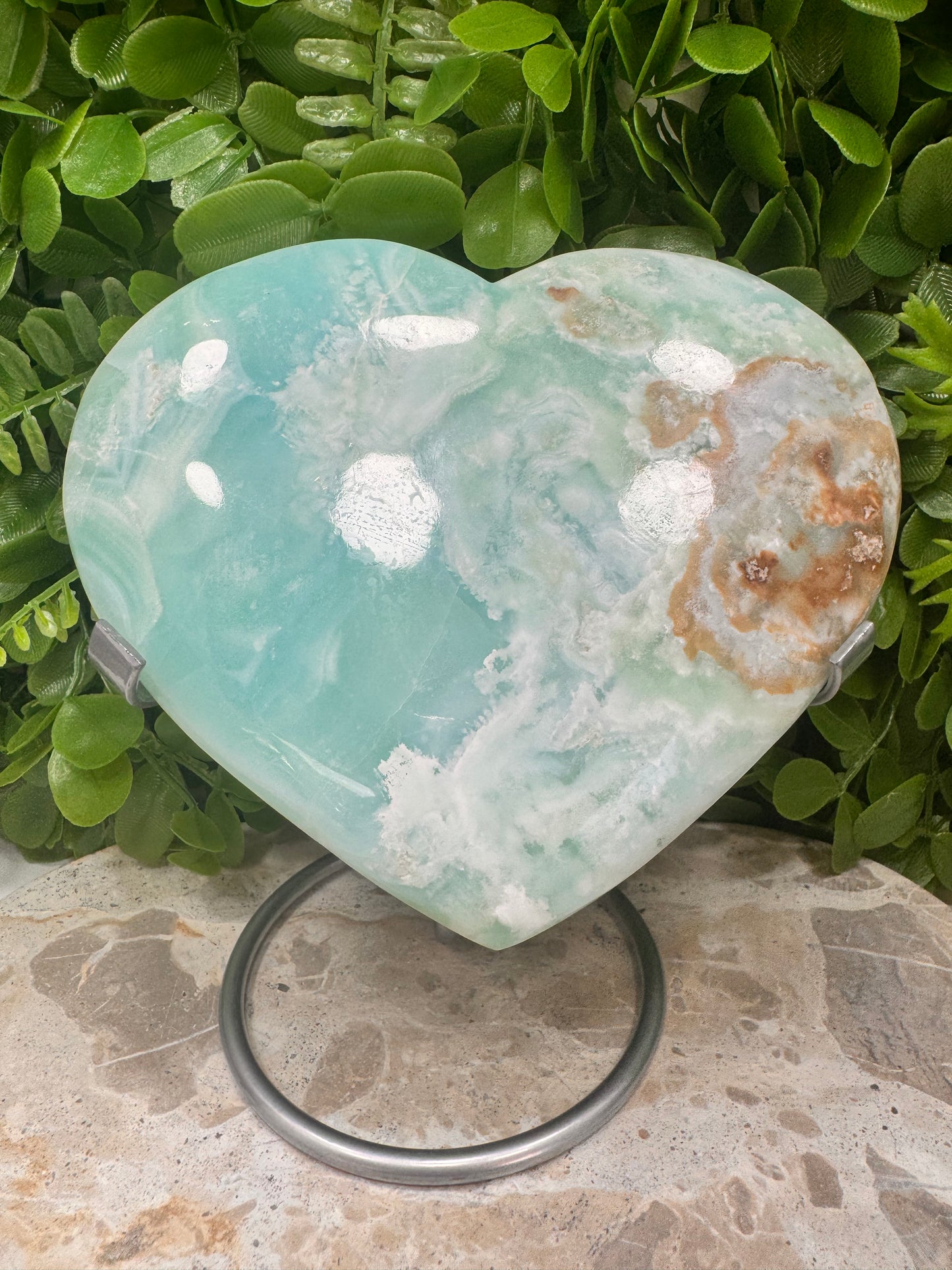 Aragonite & Smithsonite Heart 1254g