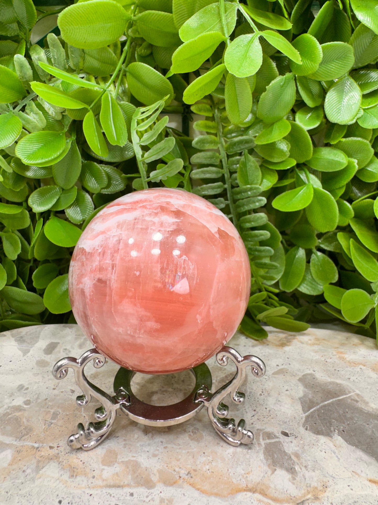 Rose Calcite Sphere 402