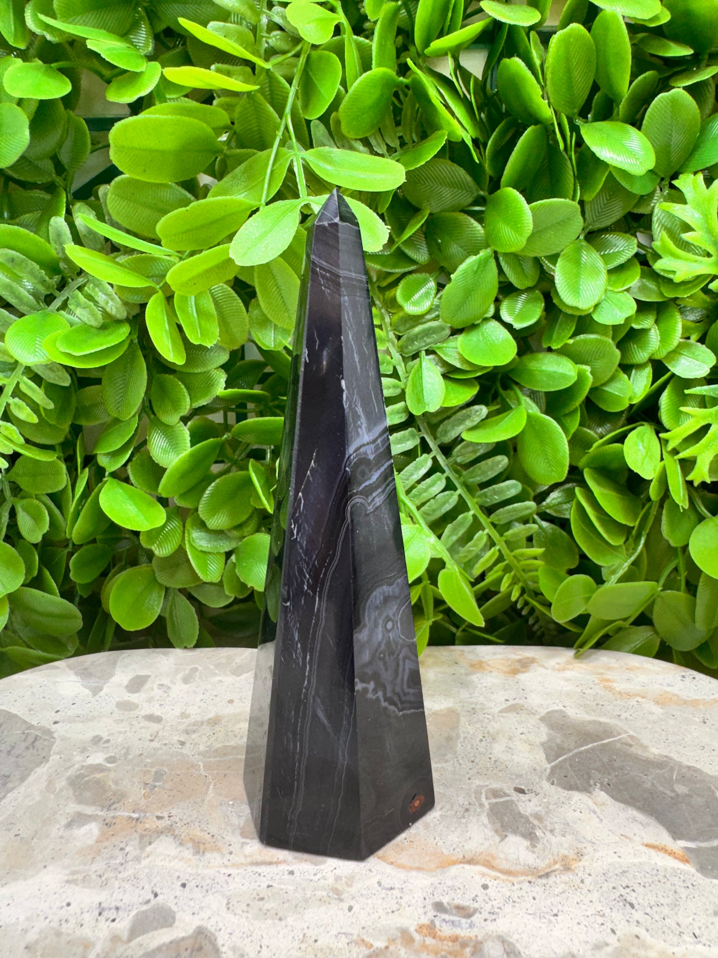 Black Banded Onyx Tower 221g