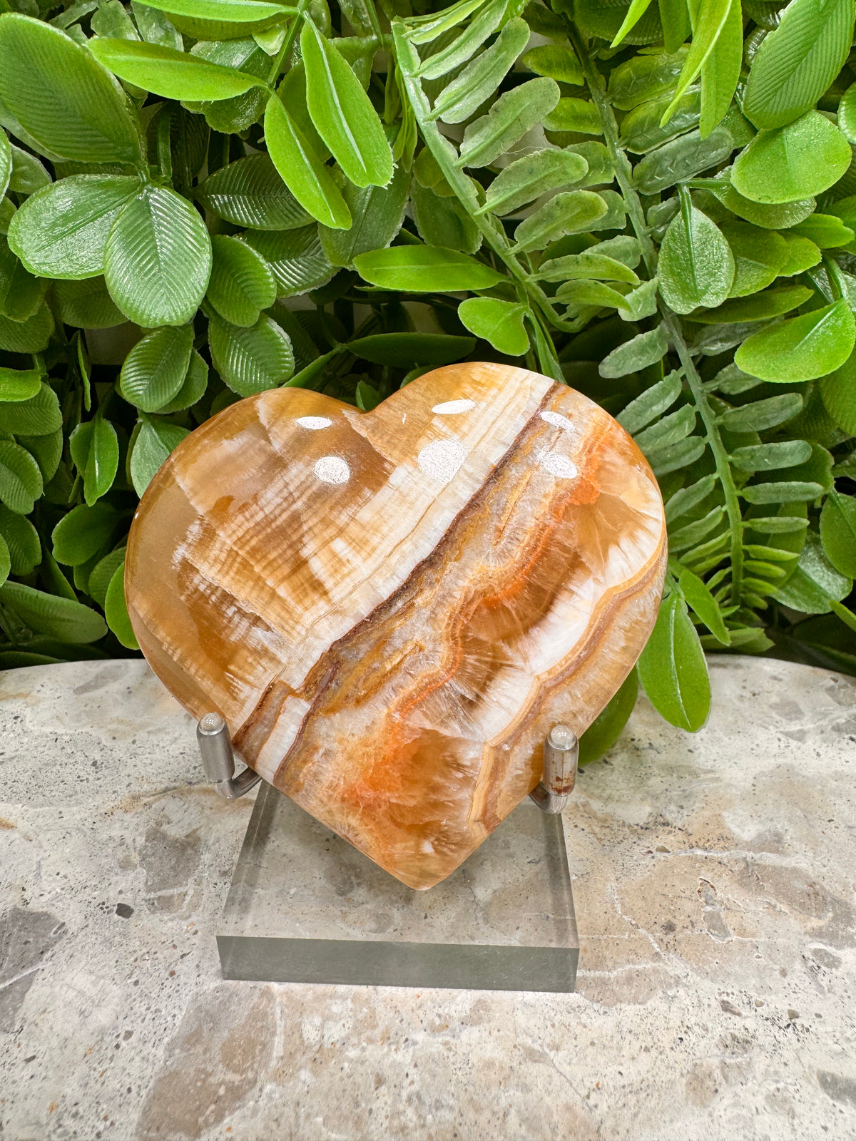Honey Banded Calcite Heart | Confidence • Motivation • Personal Power