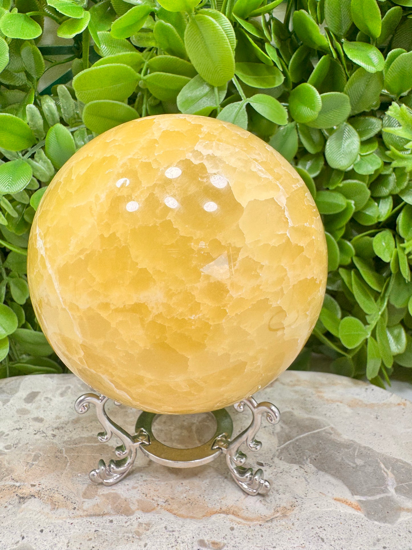 lemon Calcite Sphere 1512g