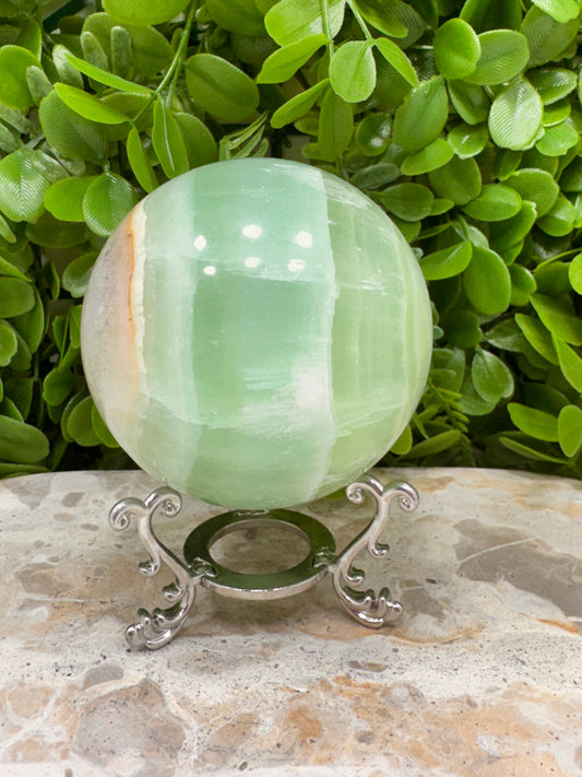 Pistachio Calcite Sphere 834g