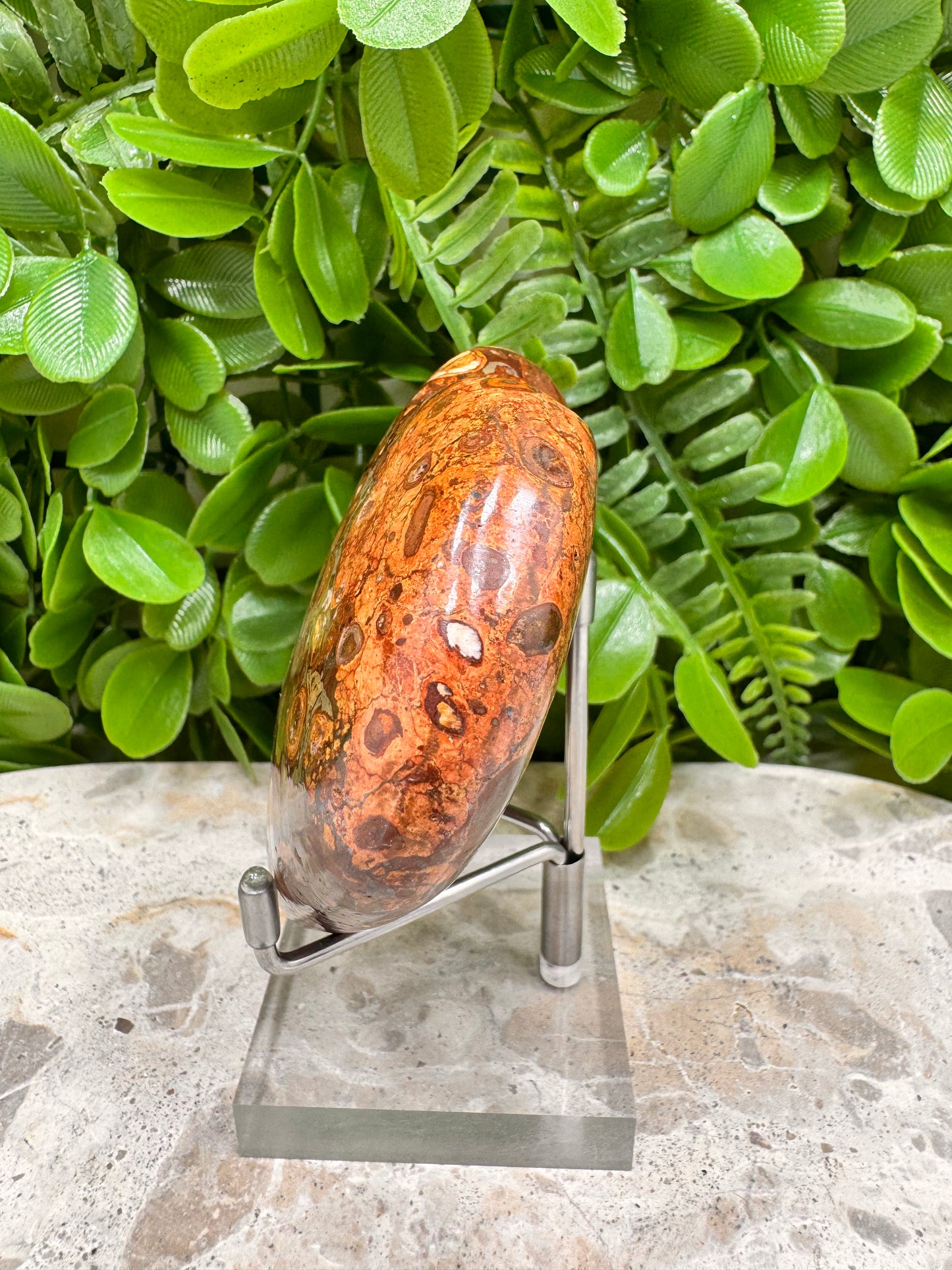 Coral Fossil Japser Heart 256g
