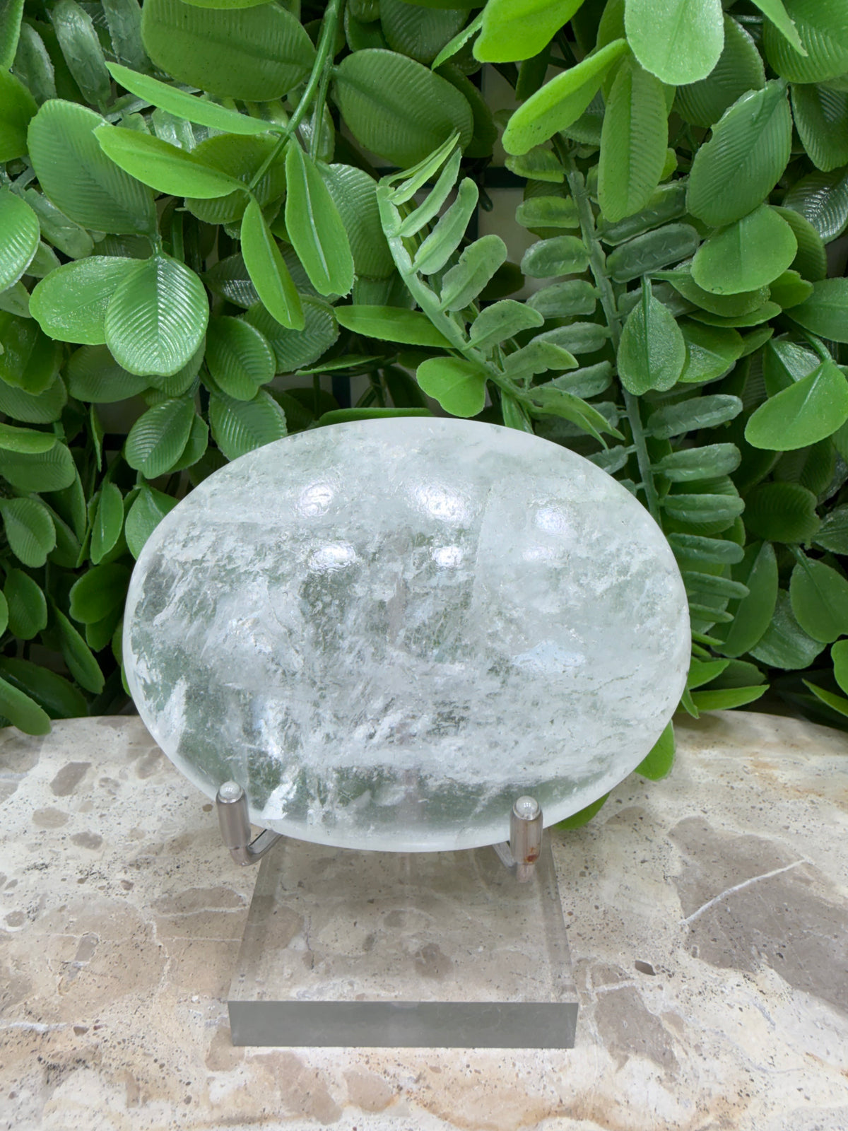 Clear Quartz Palm Stone 196g