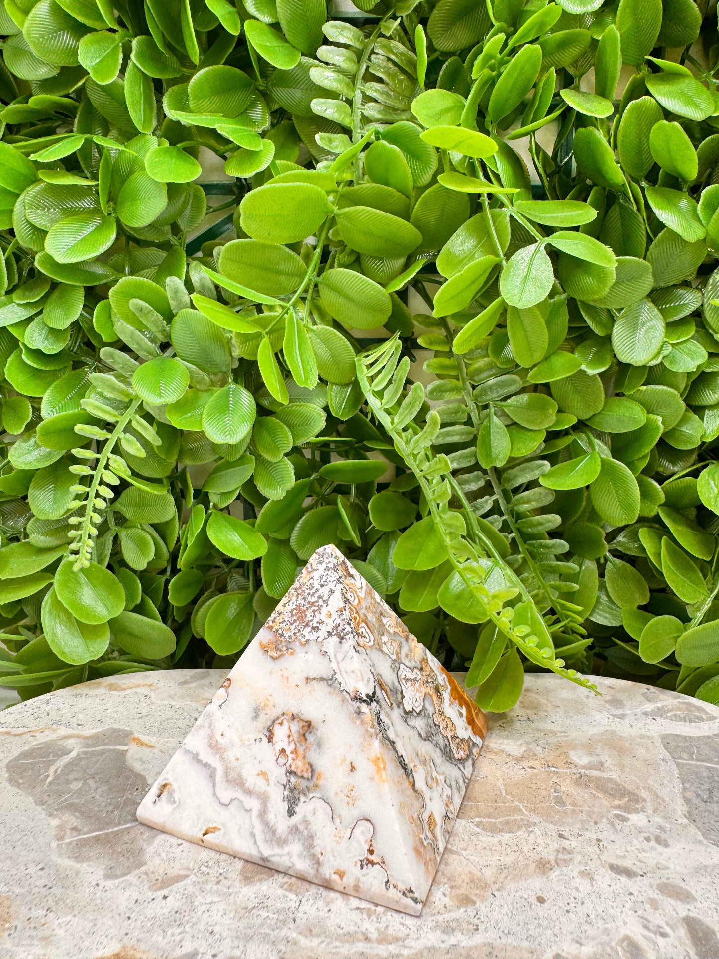 Dendritic Ocean Root Jasper Pyramid 366g
