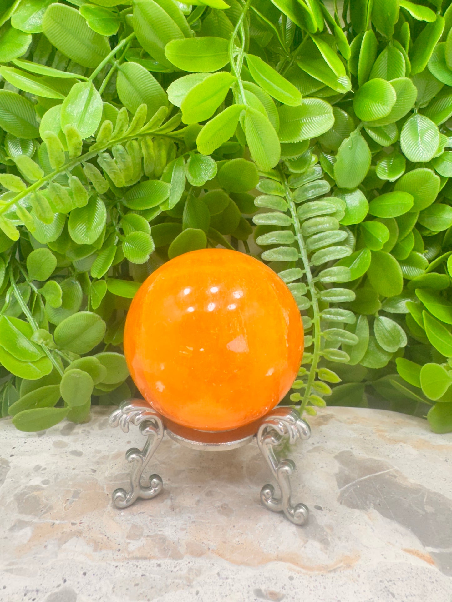 Crystalized Orange Calcite Sphere 374g