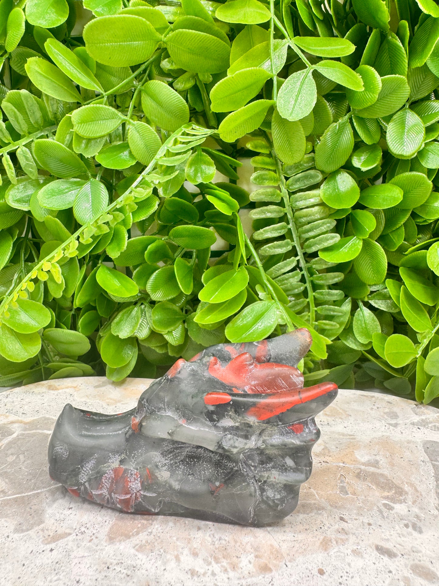 African Dragon Blood Stone Skull 268g